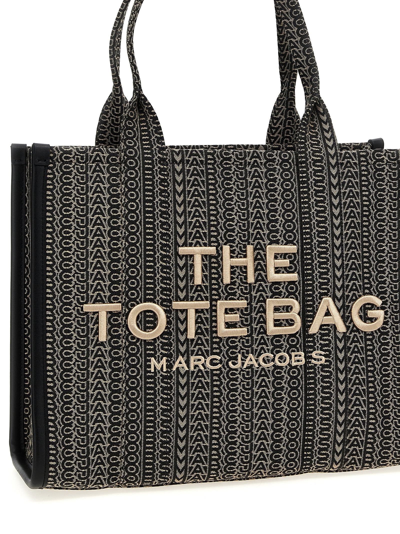 Marc Jacobs Beige Cotton Monogram Jacquard Tote Bag