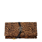 Roberto Cavalli Brown Horsehair Clutch