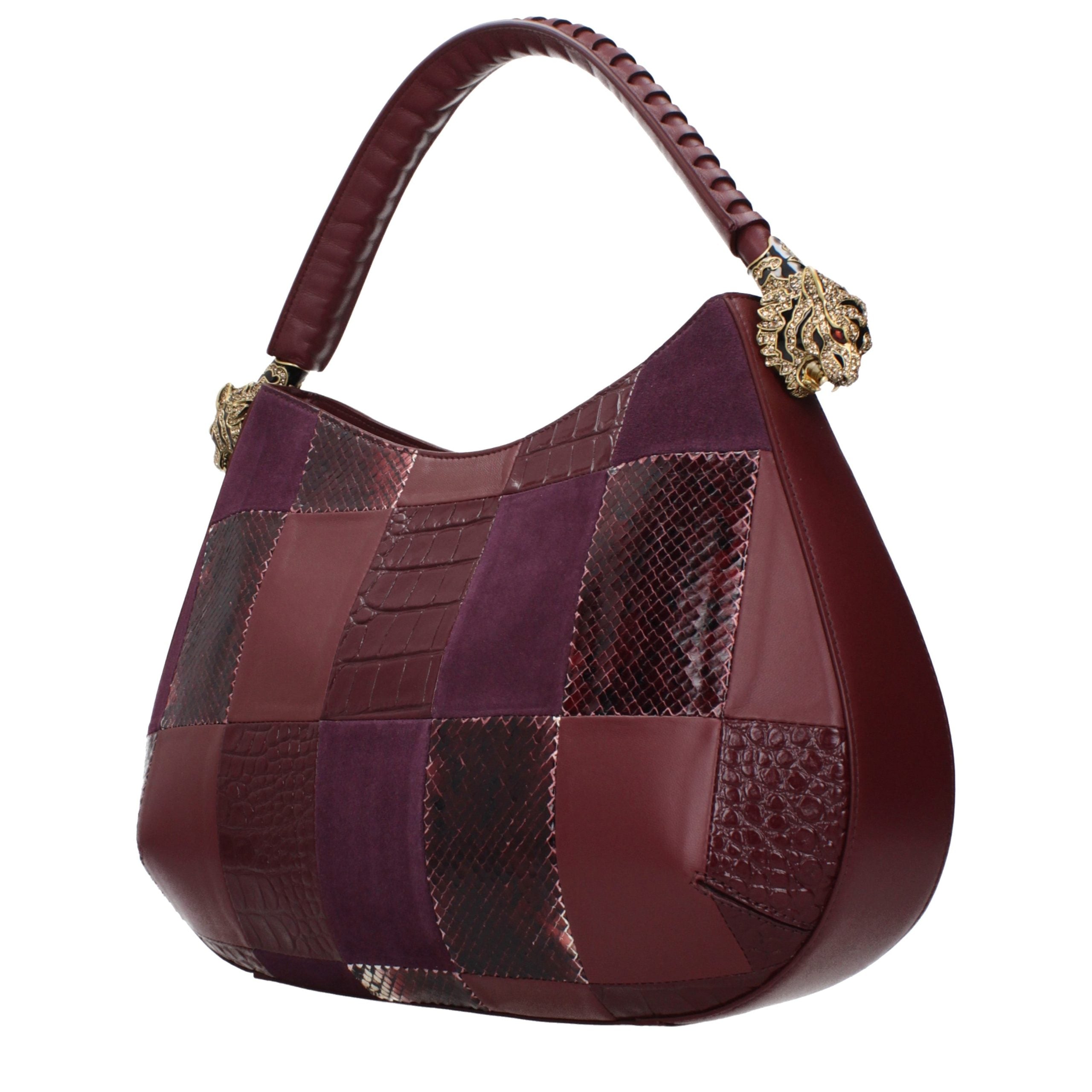 Roberto Cavalli Violet Leather Handbag