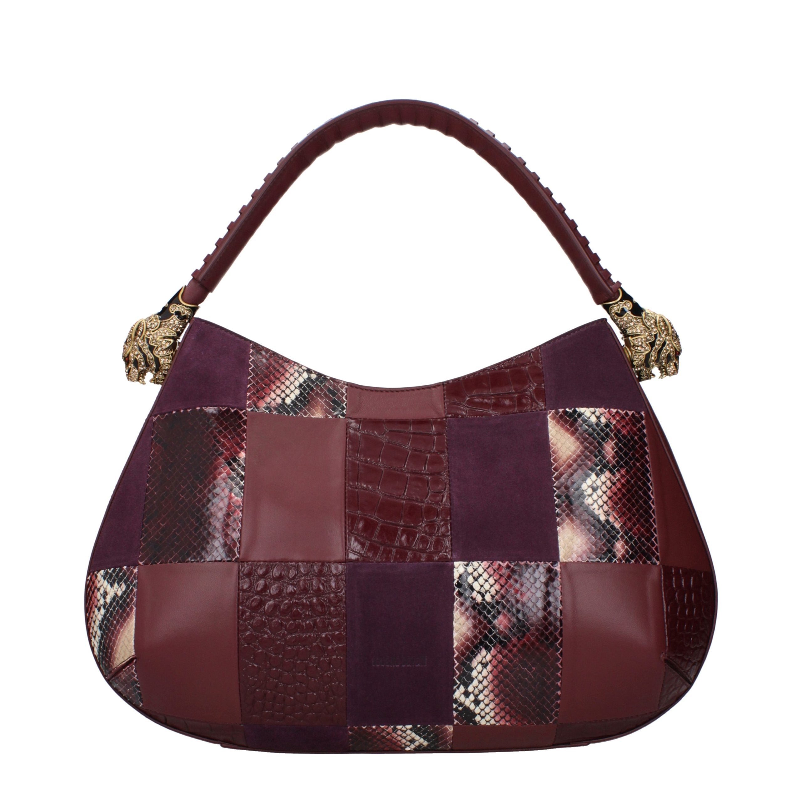 Roberto Cavalli Violet Leather Handbag