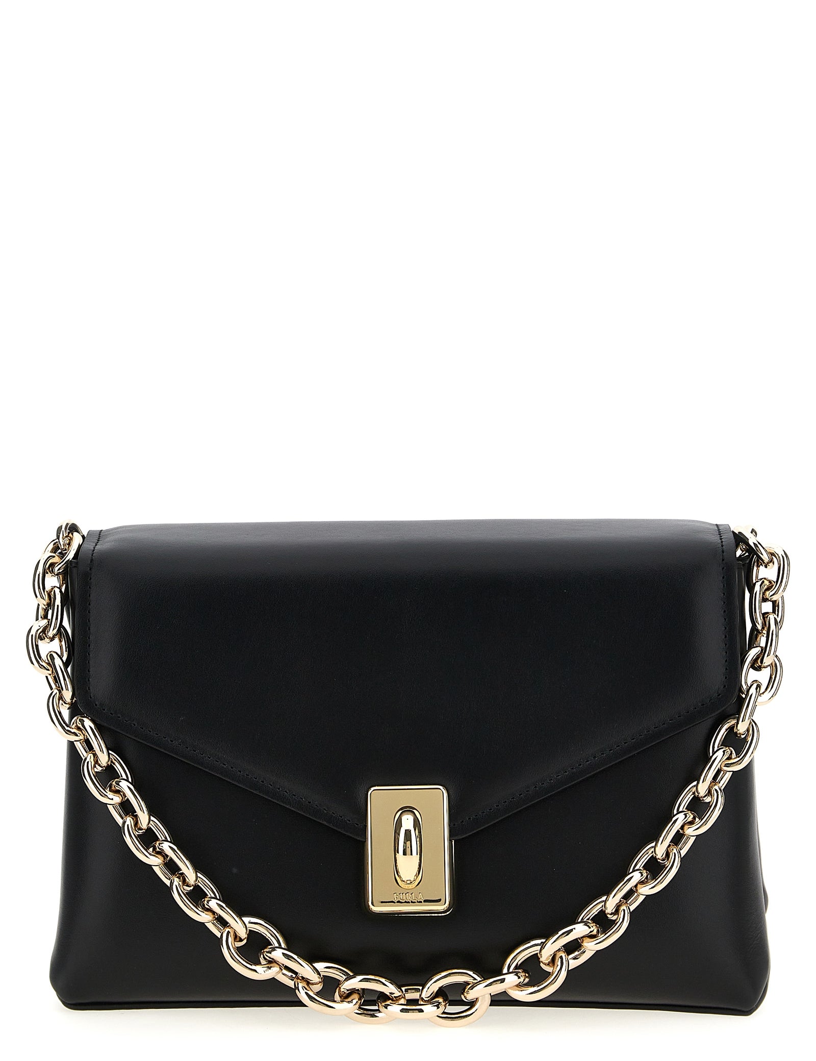 Furla Black Leather Shoulder Bag