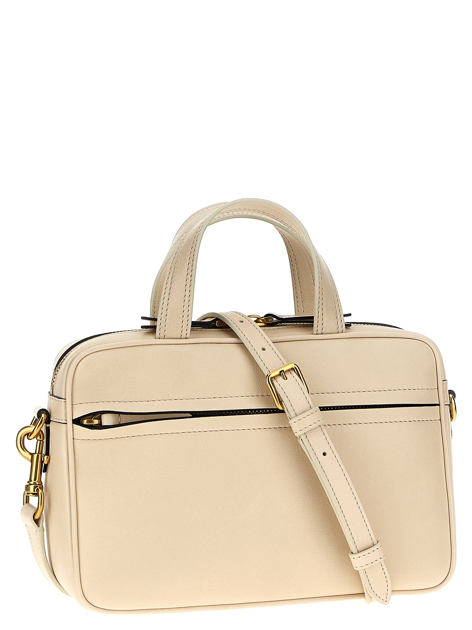 Valentino Garavani White/Black Lamb Leather Handbag