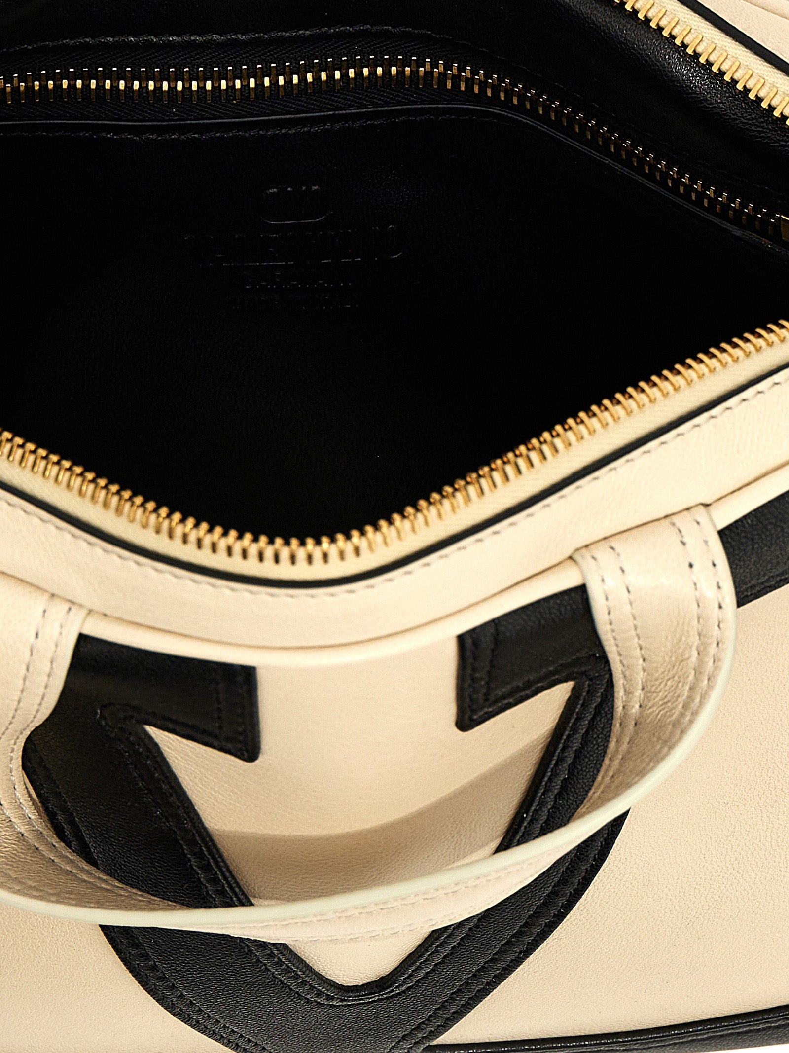 Valentino Garavani White/Black Lamb Leather Handbag