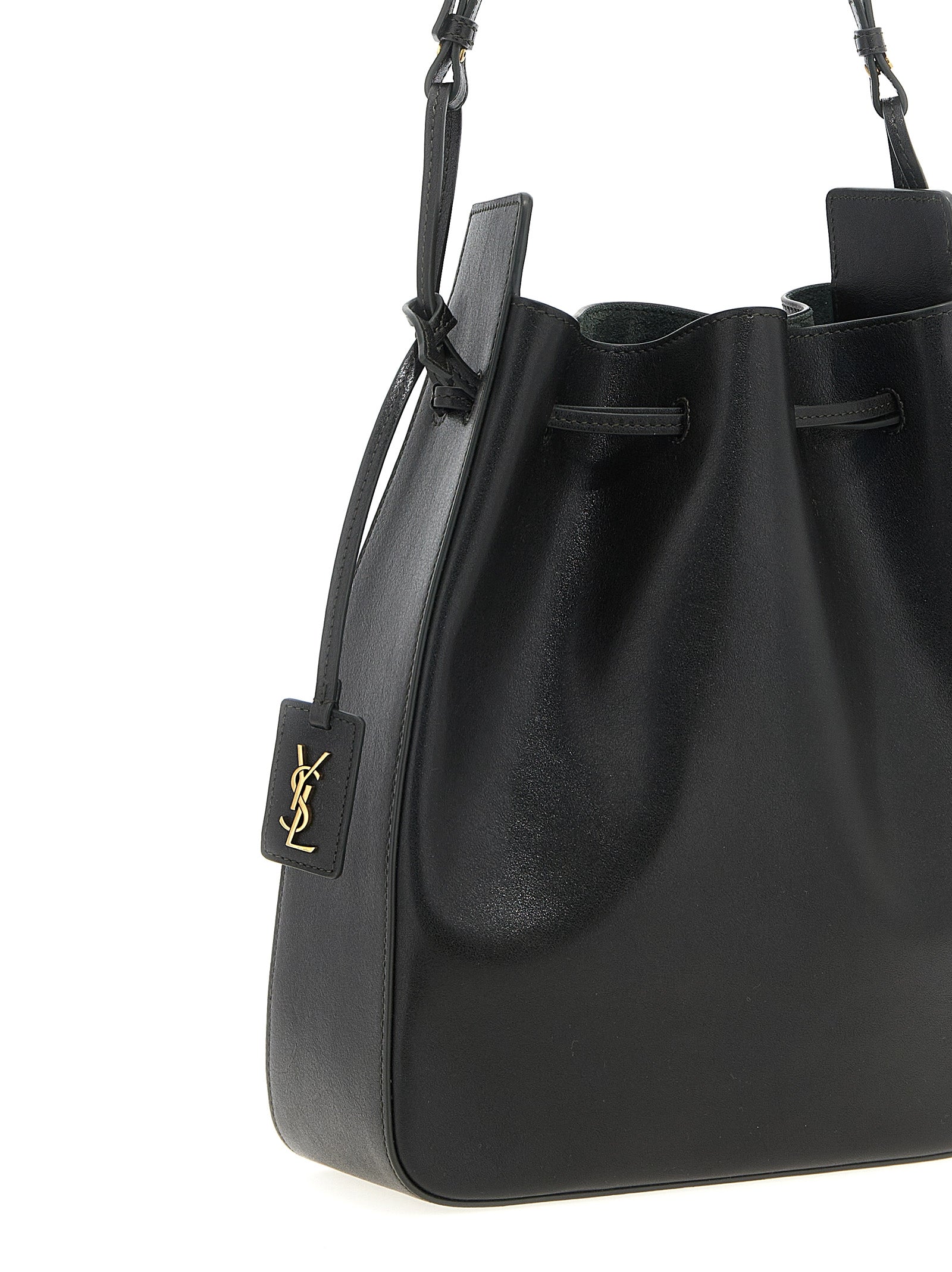 Saint Laurent Very Dark Green Calfskin Bucket Bag