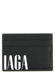 Balenciaga White/Black Lamb Leather Cardholder