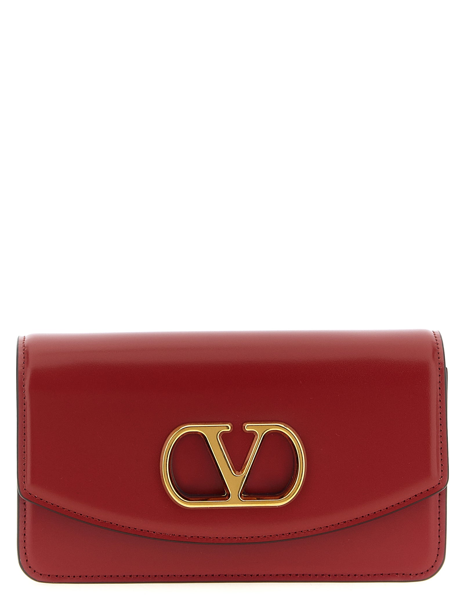 Valentino Garavani Red Calfskin Clutch Bag