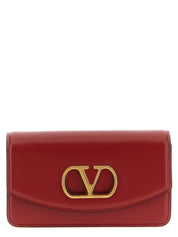 Valentino Garavani Red Calfskin Clutch Bag