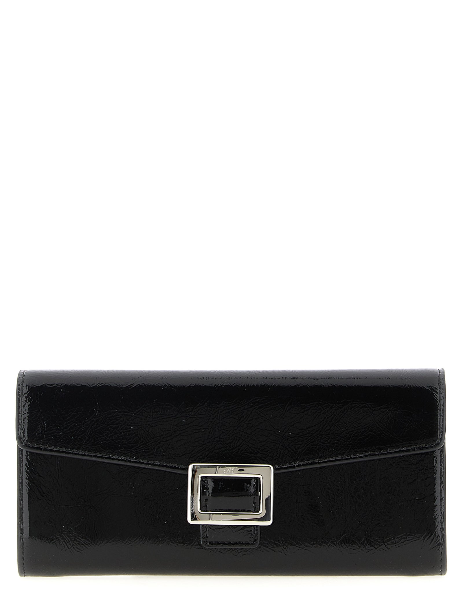 Roger Vivier Black Patent Calfskin Wallet on Chain