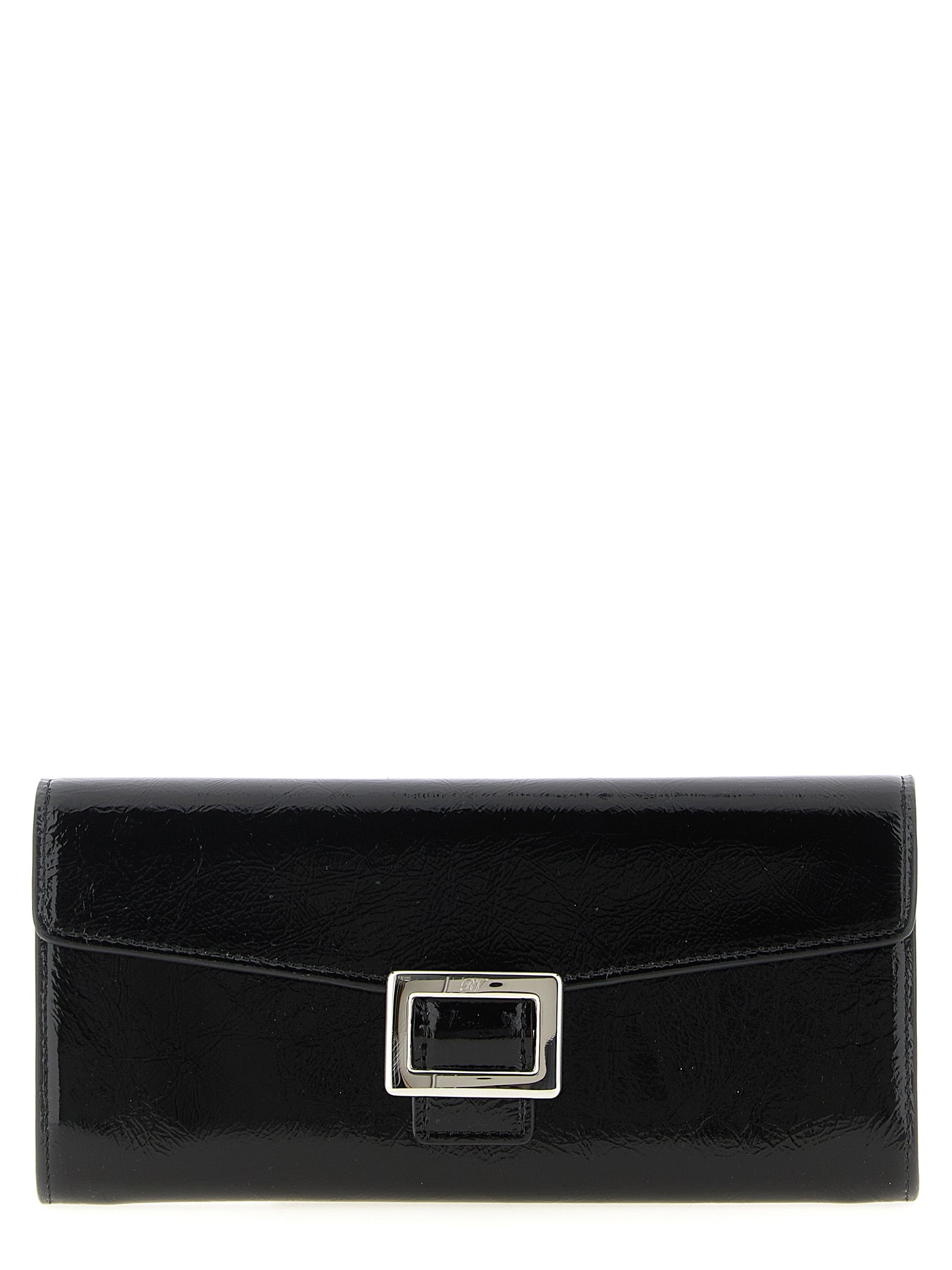 Roger Vivier Black Patent Calfskin Wallet on Chain