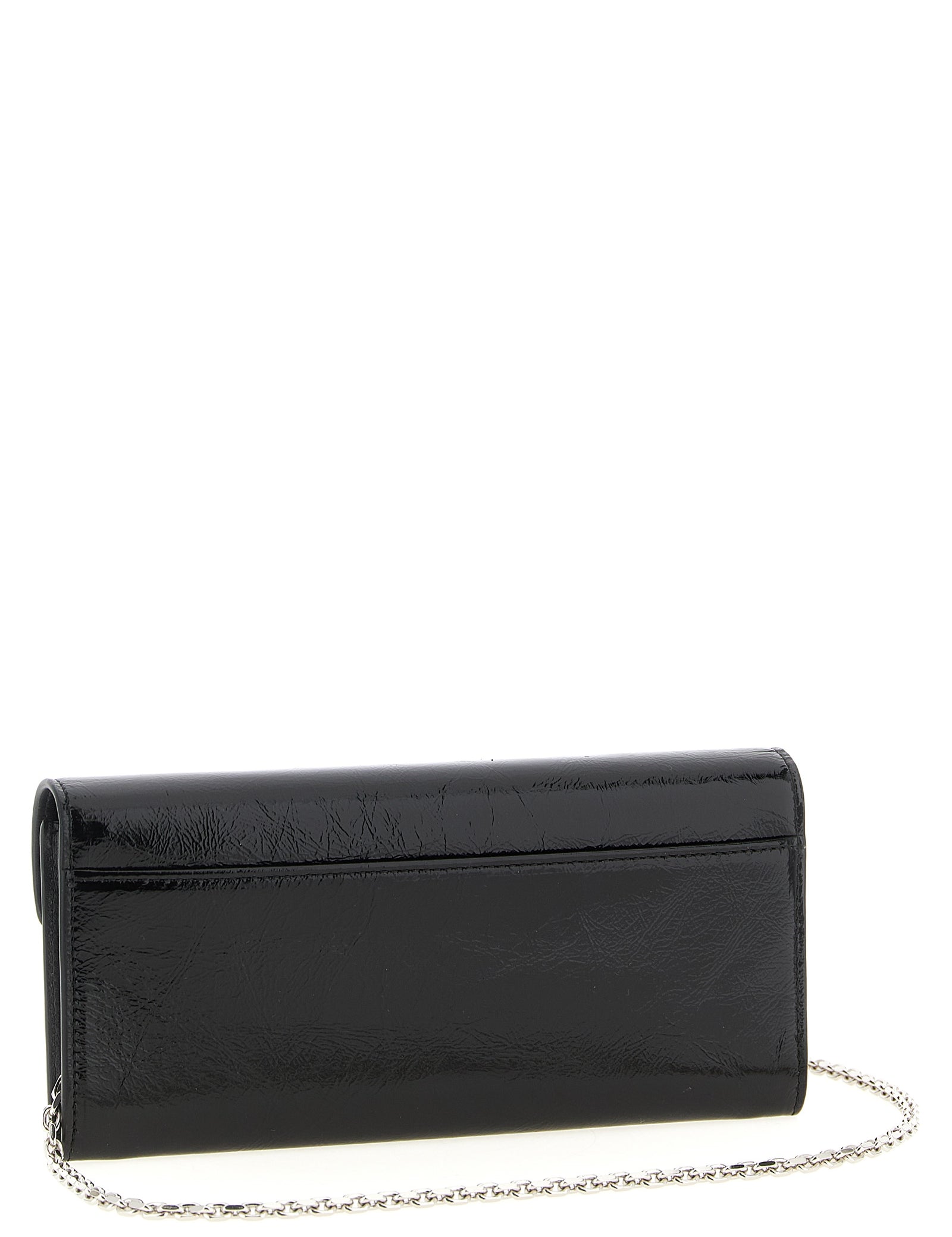 Roger Vivier Black Patent Calfskin Wallet on Chain