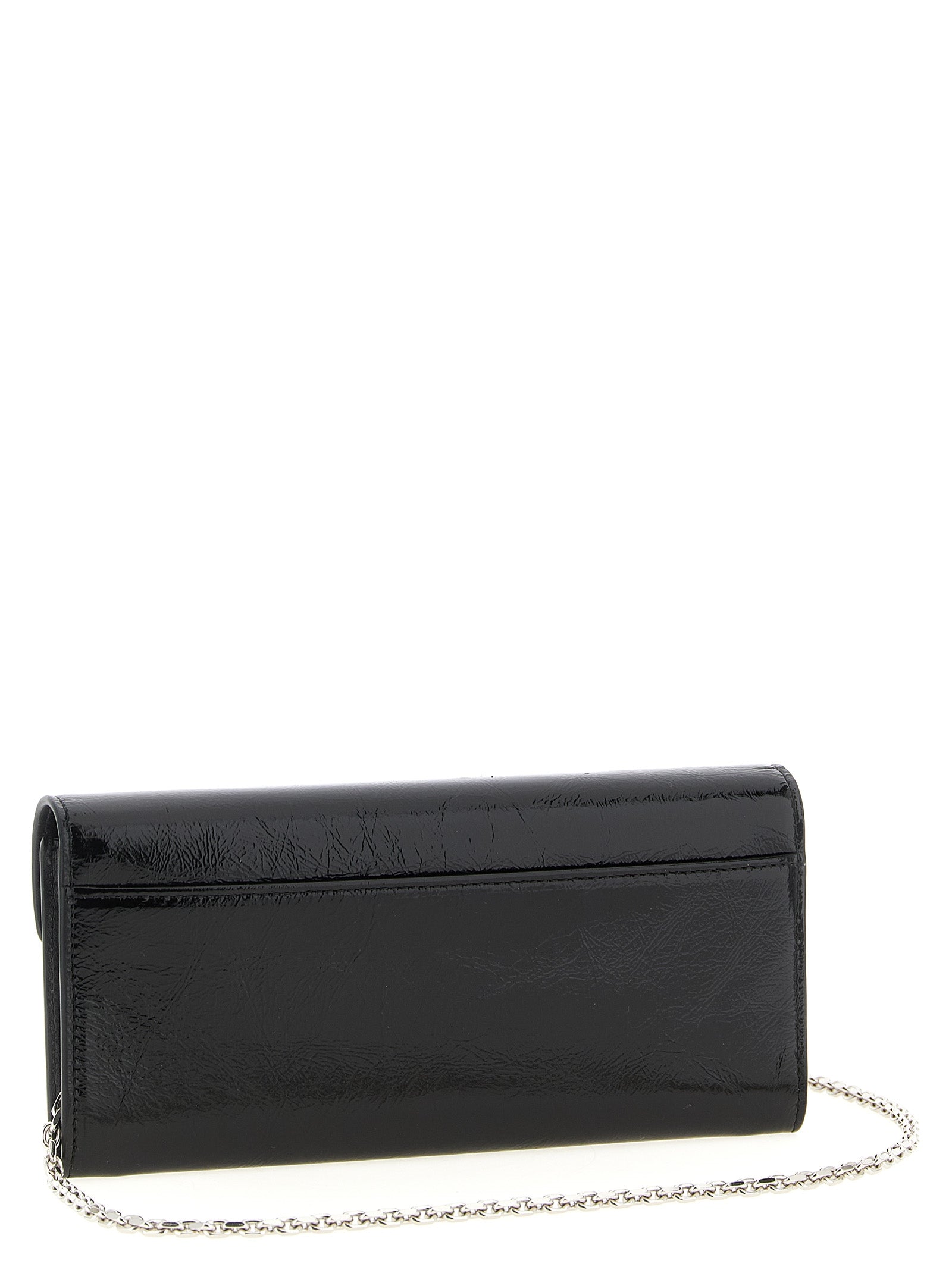 Roger Vivier Black Patent Calfskin Wallet on Chain