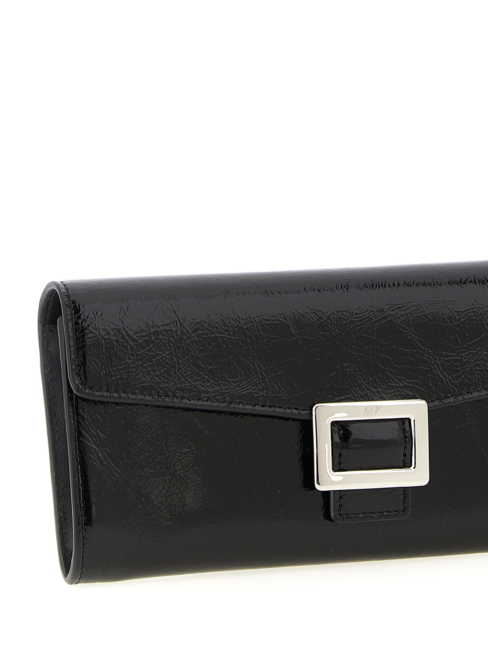 Roger Vivier Black Patent Calfskin Wallet on Chain