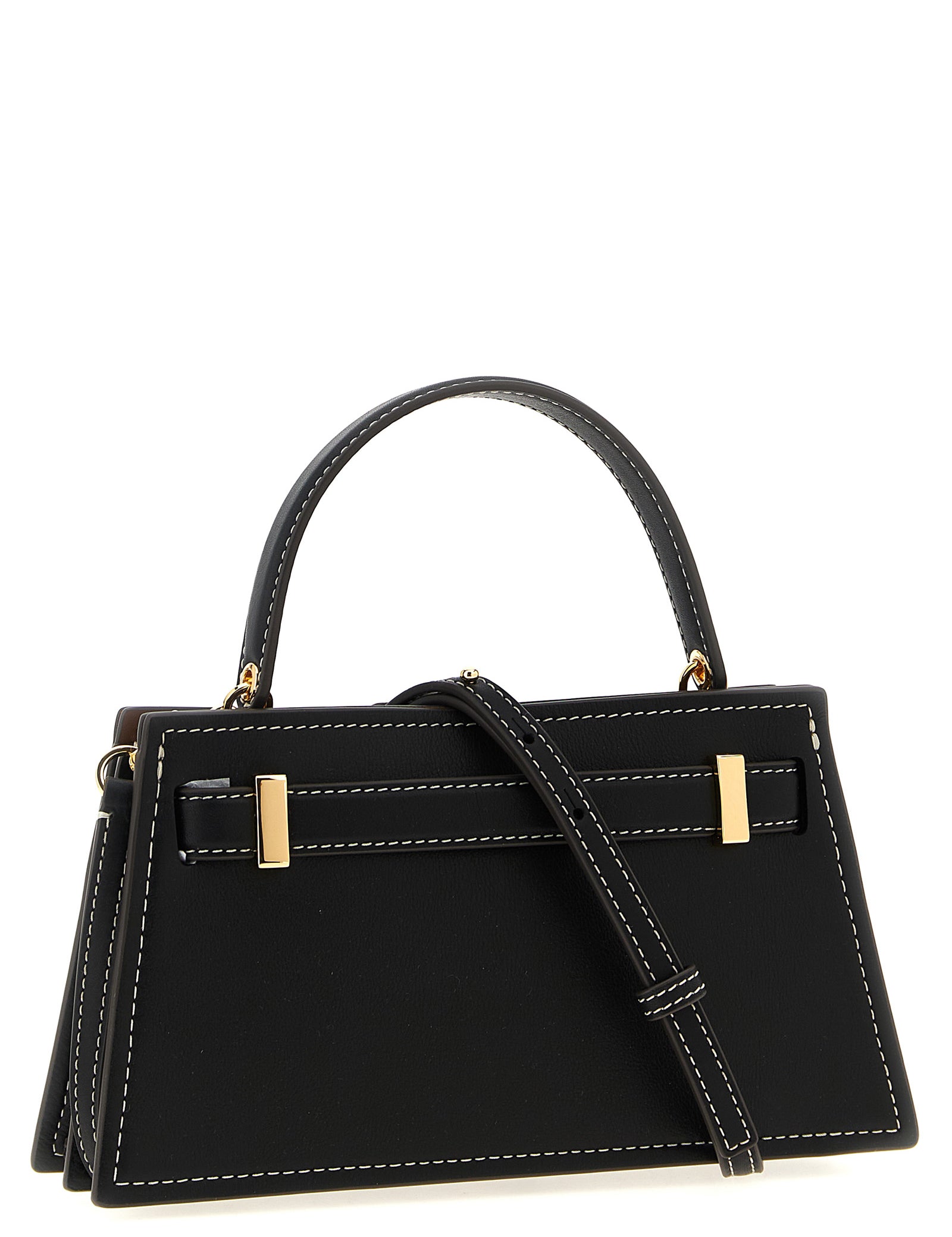 Tory Burch Black Cowhide Petite Lee Radziwill Handbag