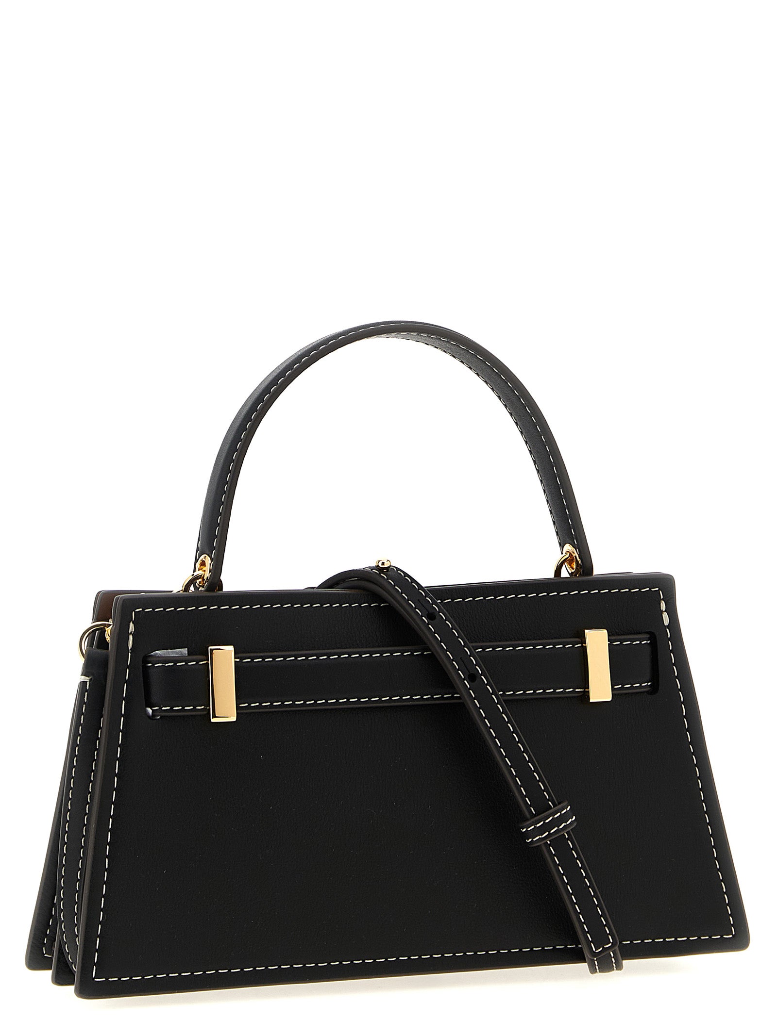 Tory Burch Black Cowhide Petite Lee Radziwill Handbag