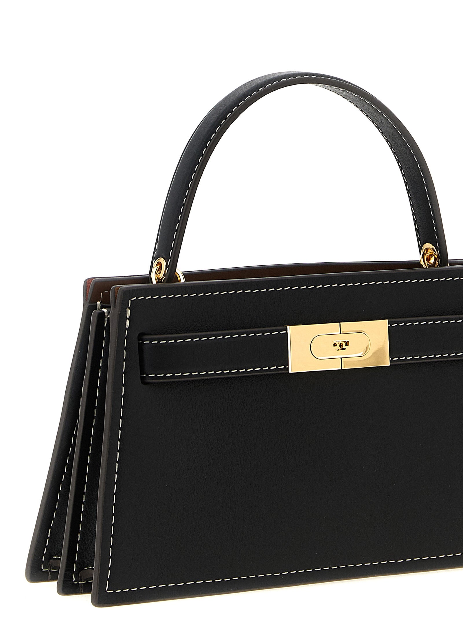Tory Burch Black Cowhide Petite Lee Radziwill Handbag