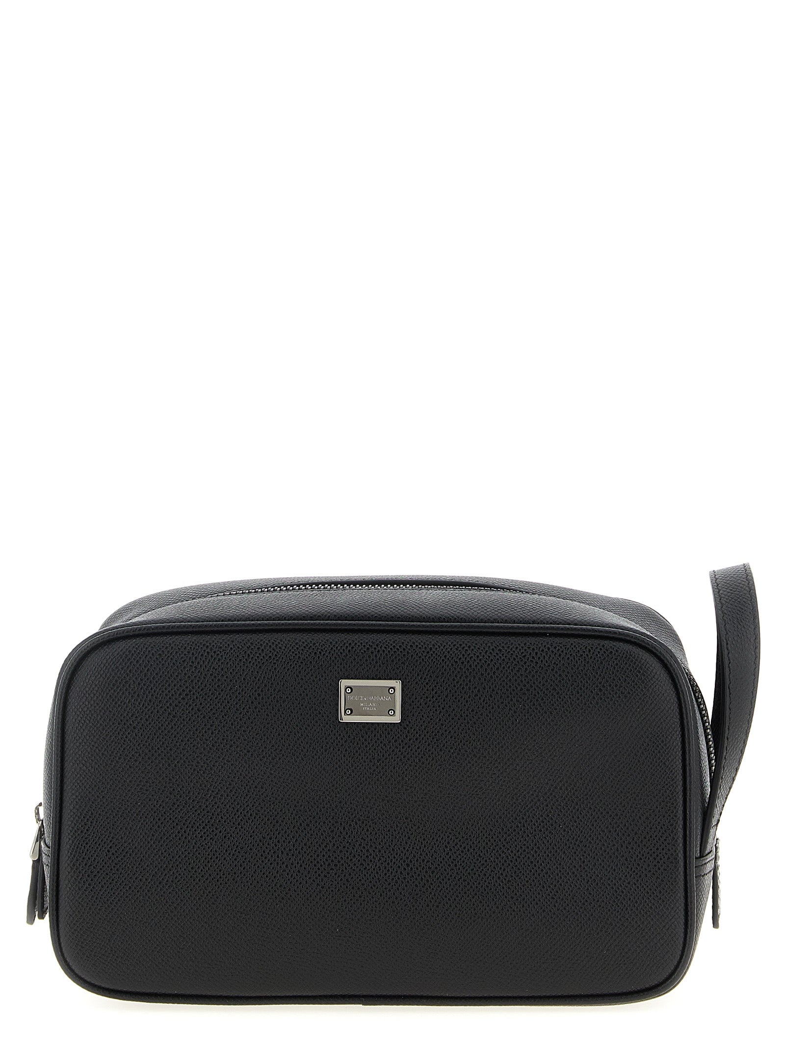 Dolce &amp; Gabbana Black Alpina Calfskin Beauty Bag
