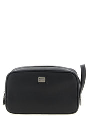 Dolce & Gabbana Black Alpina Calfskin Beauty Bag