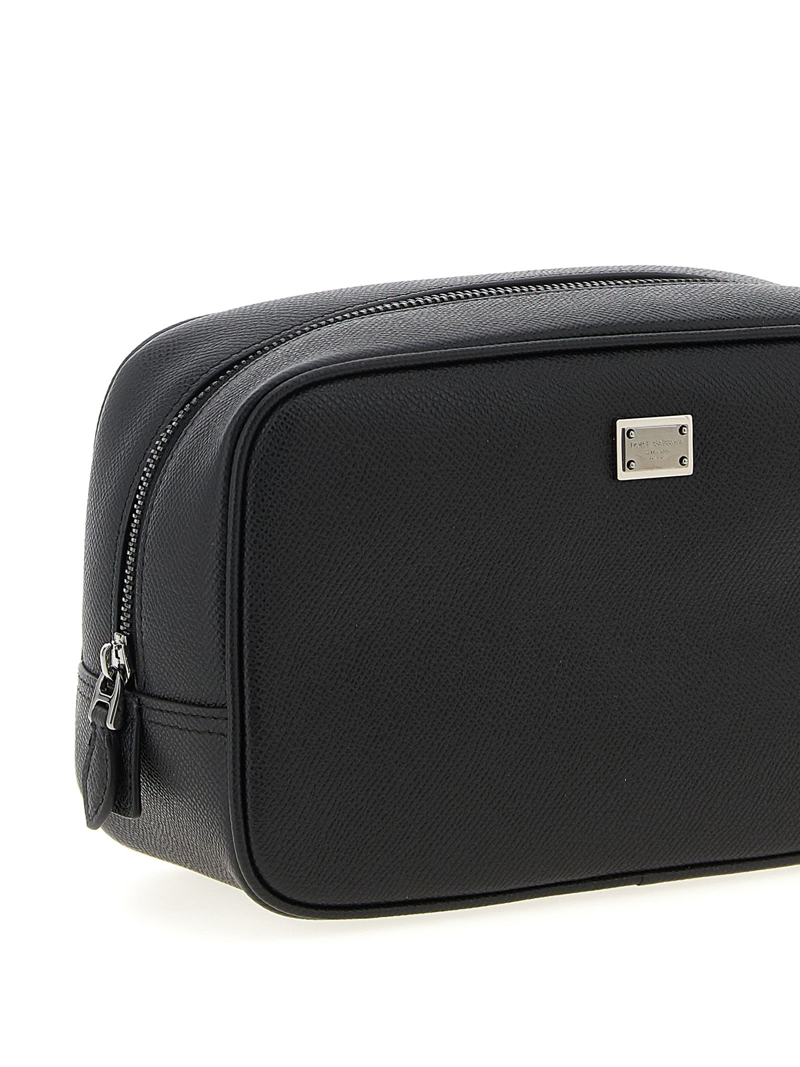 Dolce & Gabbana Black Alpina Calfskin Beauty Bag
