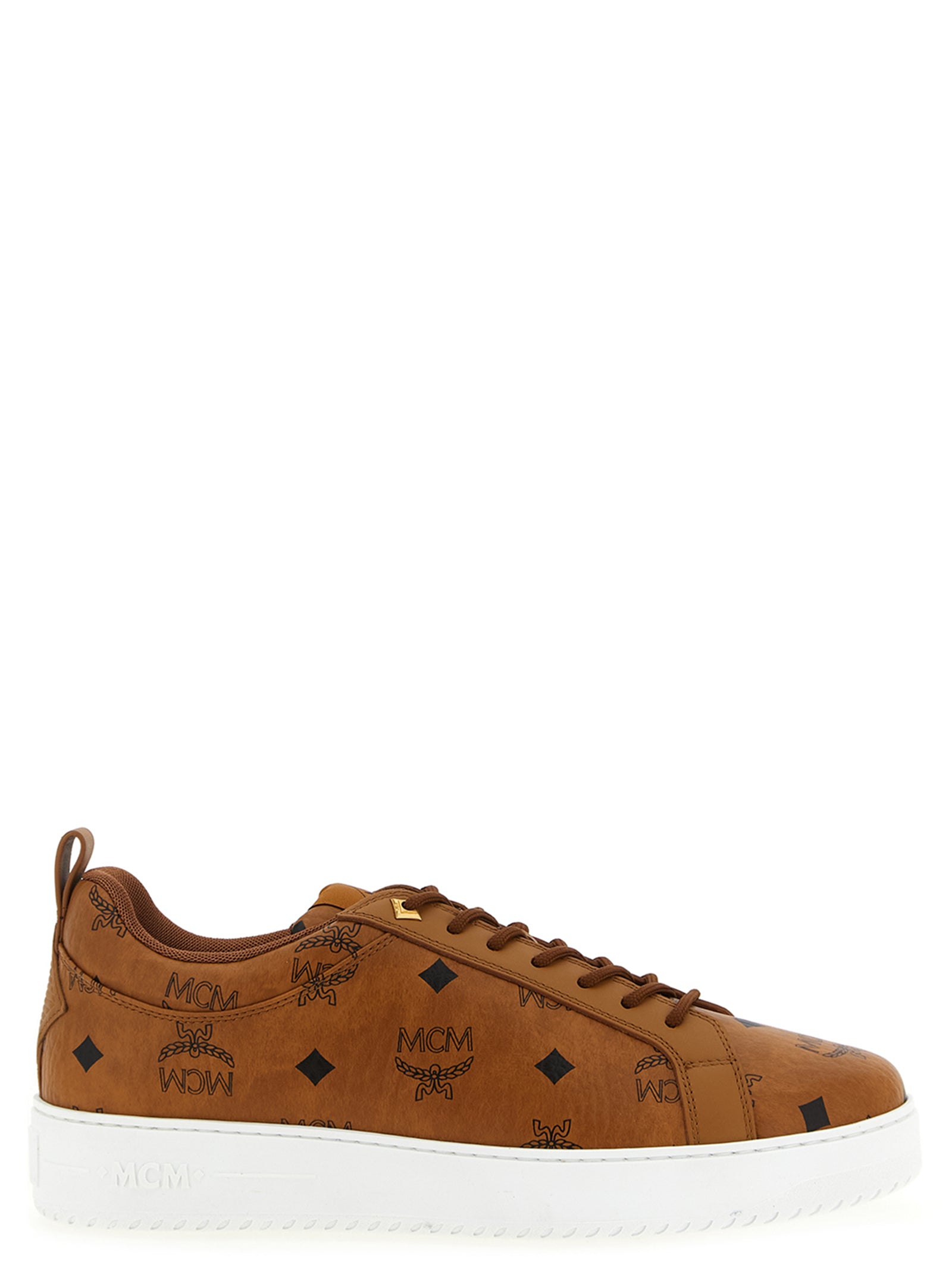 MCM Brown Polyurethane Low Top Sneakers