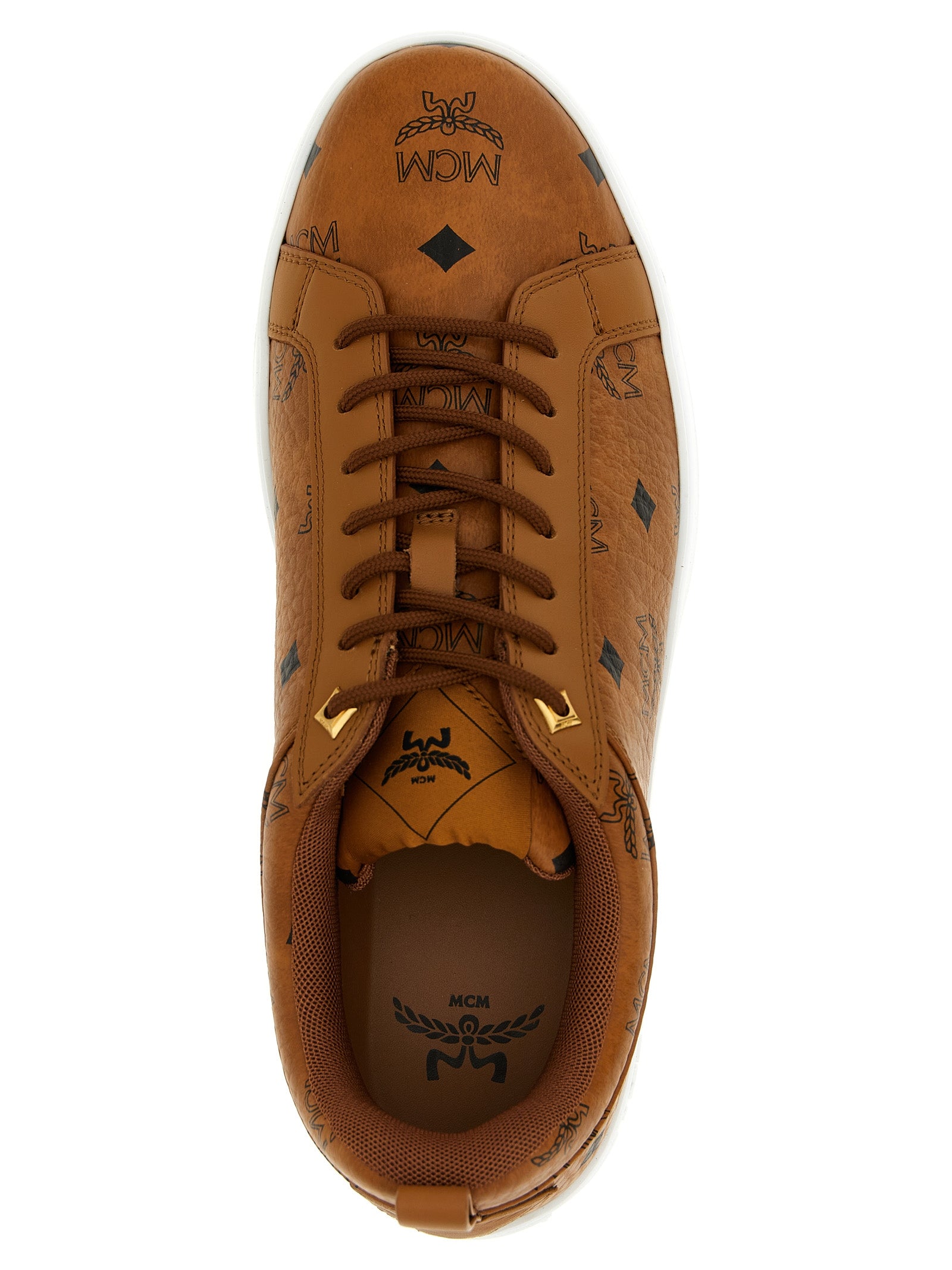 MCM Brown Polyurethane Low Top Sneakers