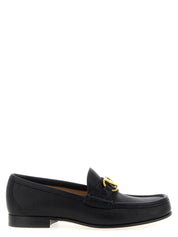 Valentino Garavani Black Buffalo Leather Slip-On Loafers