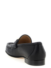 Valentino Garavani Black Buffalo Leather Slip-On Loafers