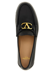 Valentino Garavani Black Buffalo Leather Slip-On Loafers