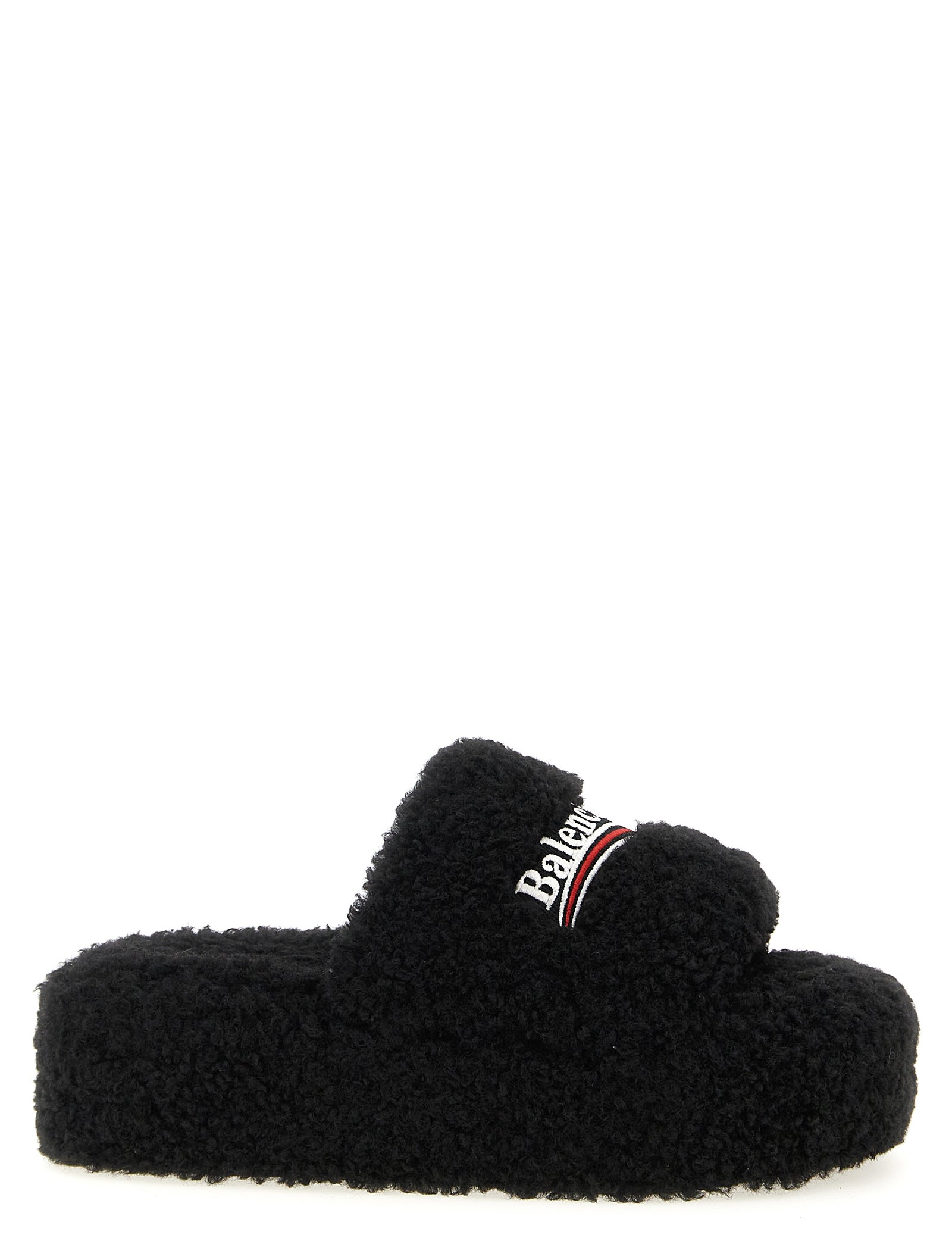 Balenciaga Black Polyester Slides