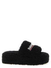 Balenciaga Black Polyester Slides