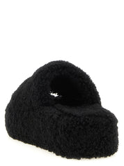 Balenciaga Black Polyester Slides