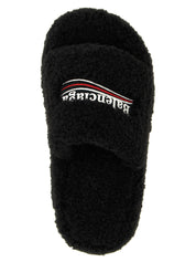 Balenciaga Black Polyester Slides