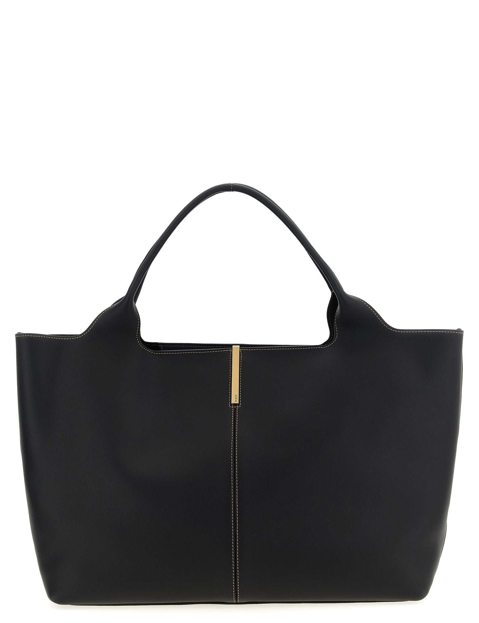 Tod's Black Calfskin Tote Bag