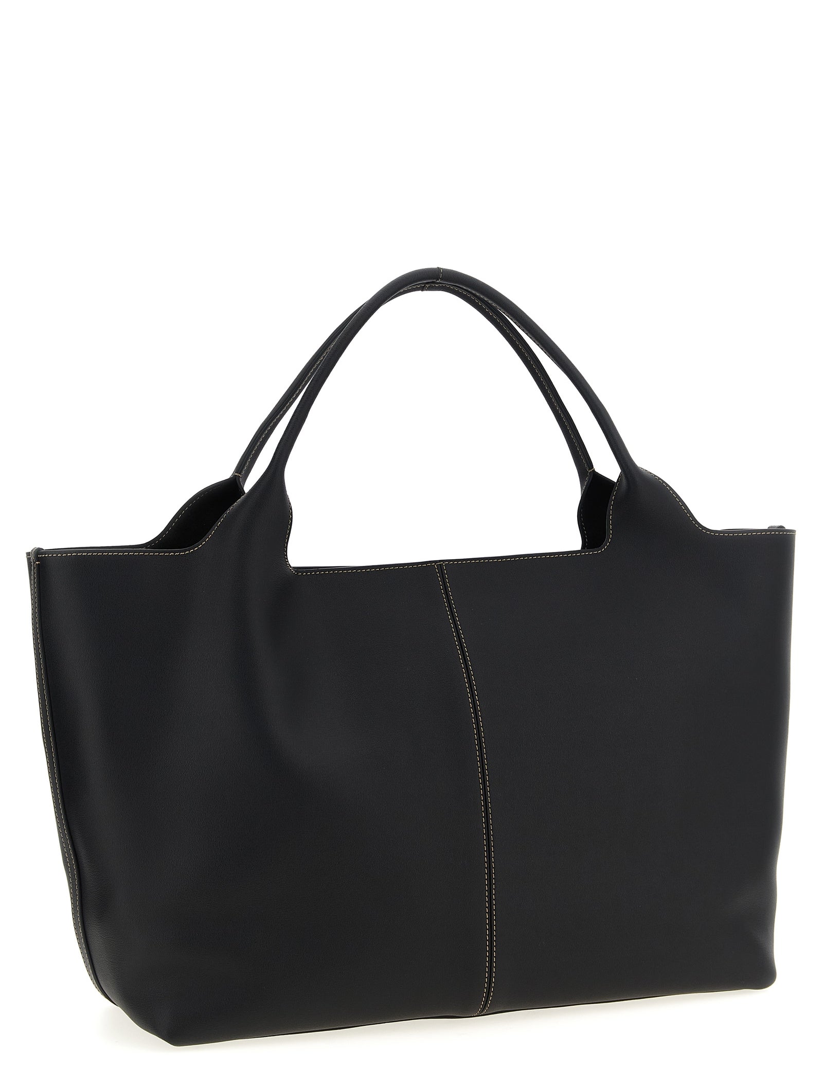 Tod's Black Calfskin Tote Bag