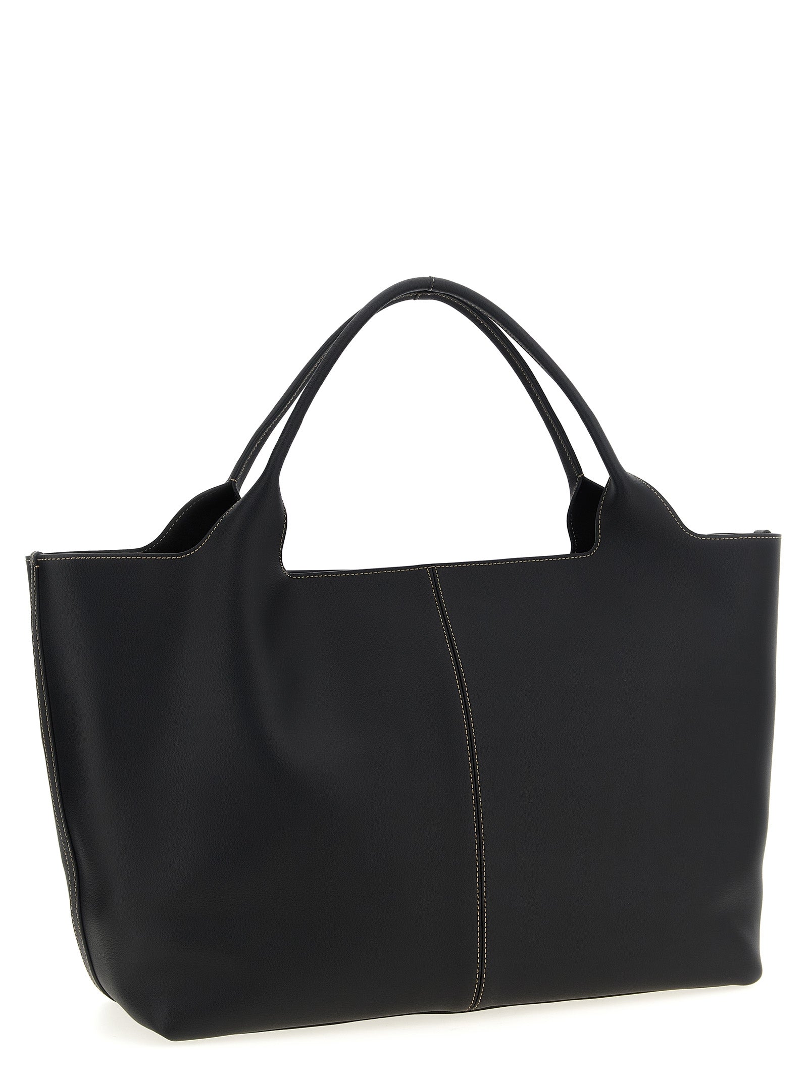 Tod's Black Calfskin Tote Bag