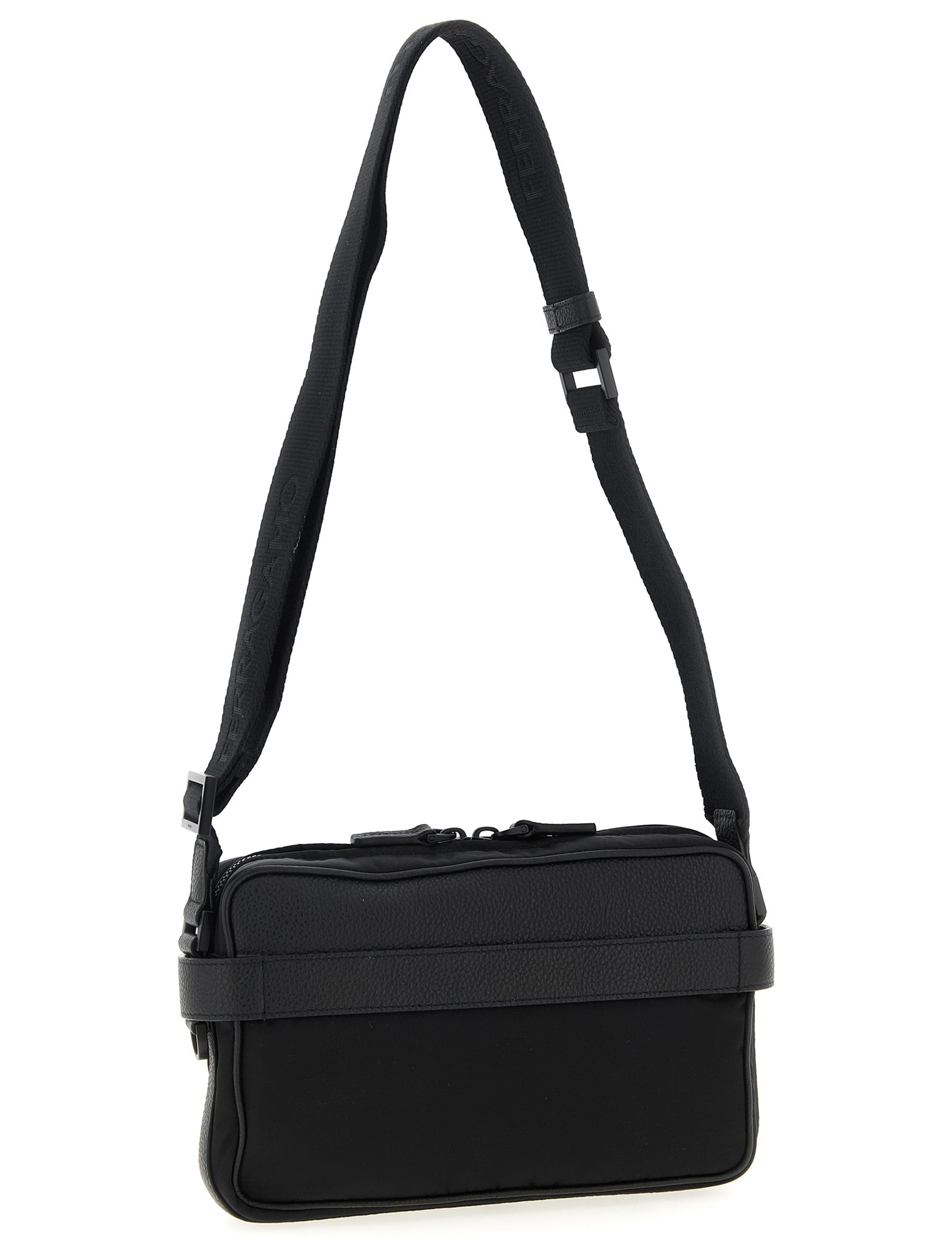 Ferragamo Black Technical Fabric Crossbody Bag