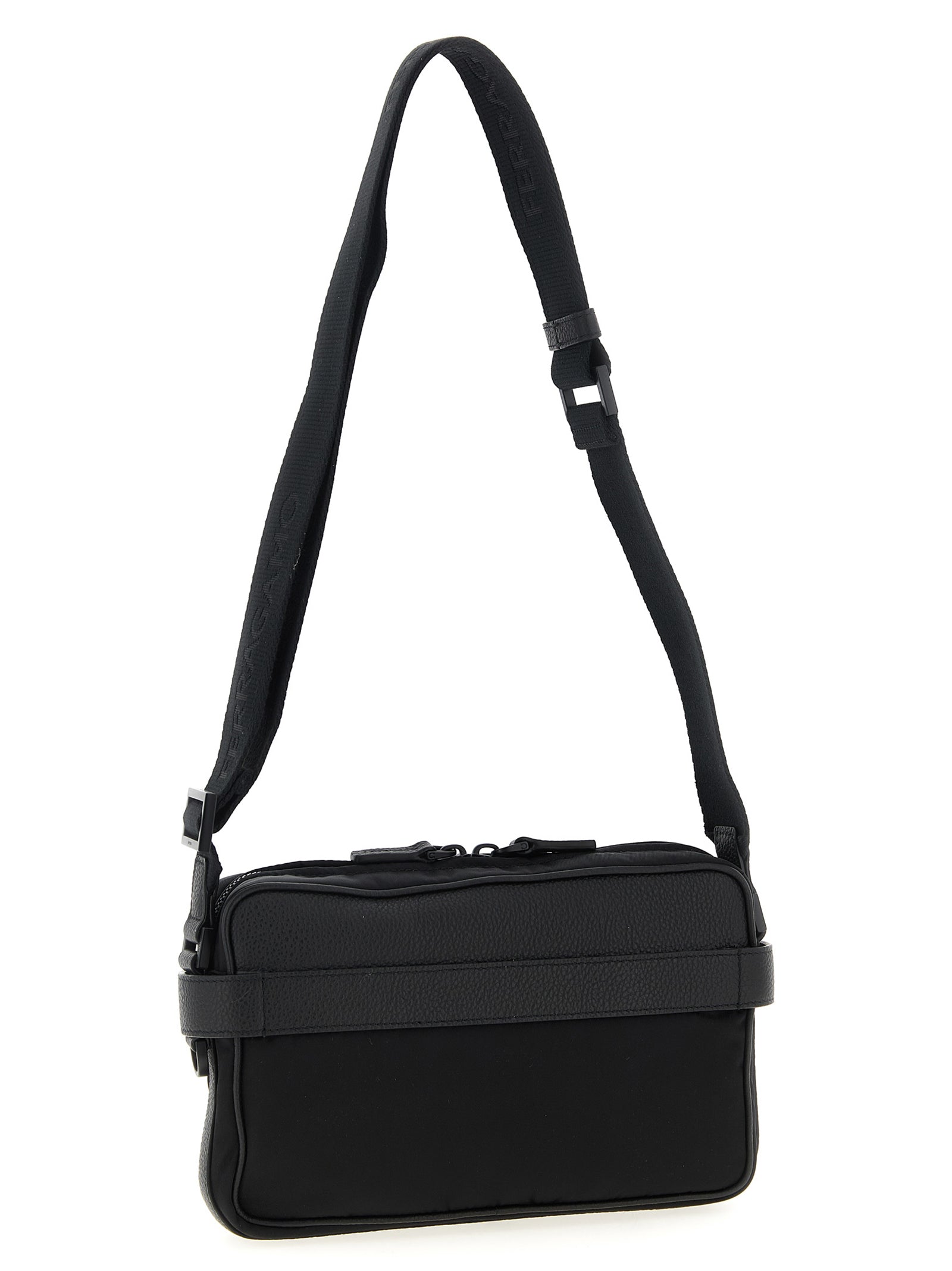 Ferragamo Black Technical Fabric Crossbody Bag