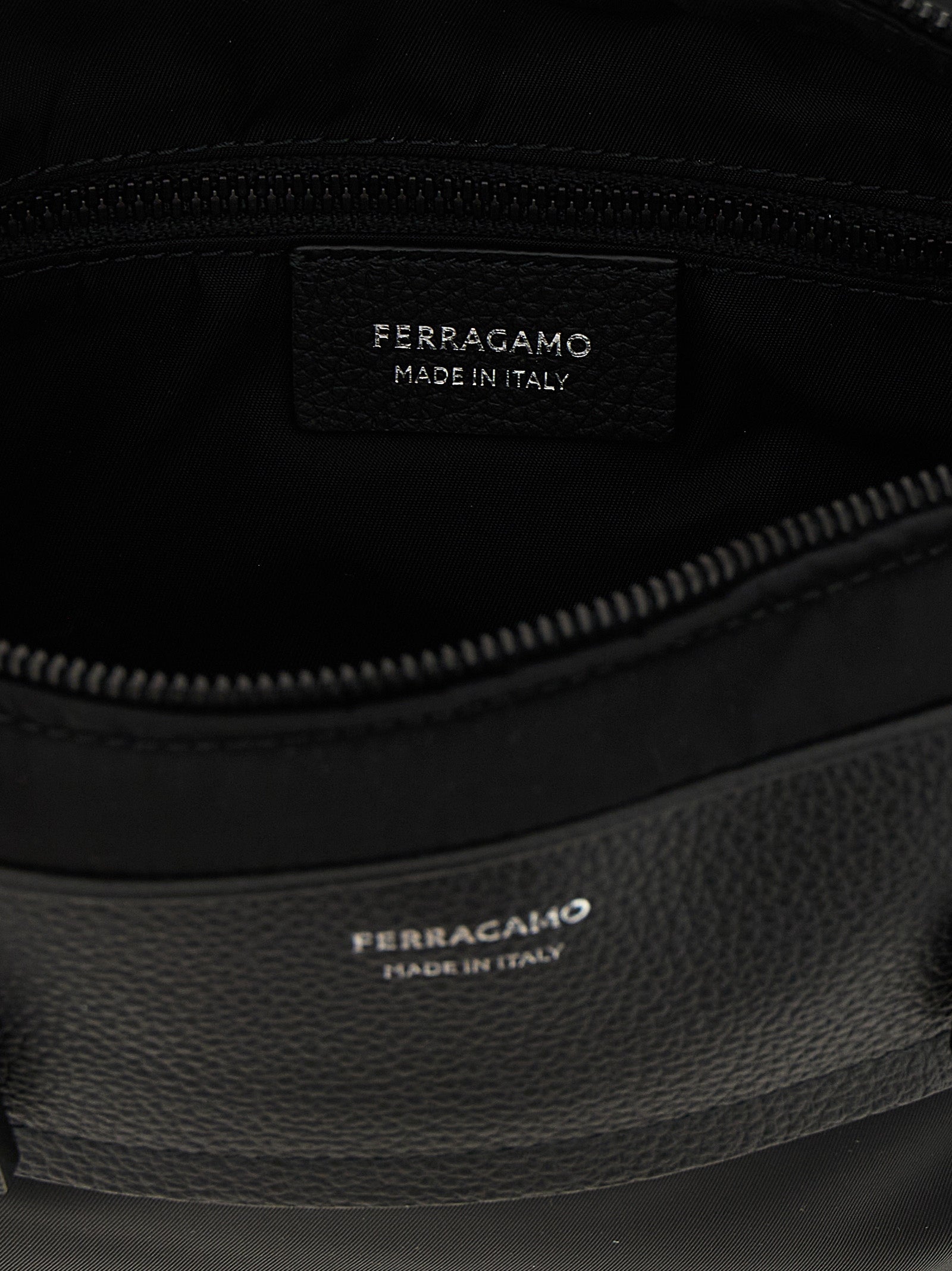 Ferragamo Black Technical Fabric Crossbody Bag