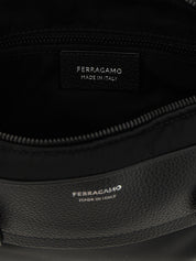 Ferragamo Black Technical Fabric Crossbody Bag
