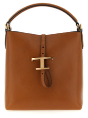 Tod's Brown Hammered Calfskin Mini Bucket Bag