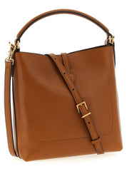 Tod's Brown Hammered Calfskin Mini Bucket Bag