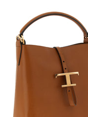 Tod's Brown Hammered Calfskin Mini Bucket Bag