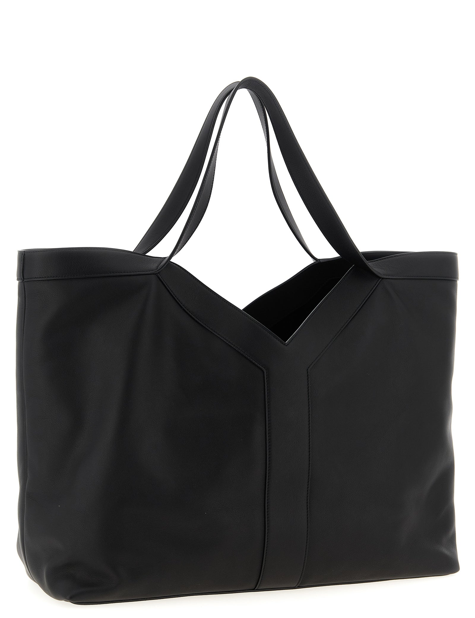 Saint Laurent Black Calfskin Large Shopping Bag