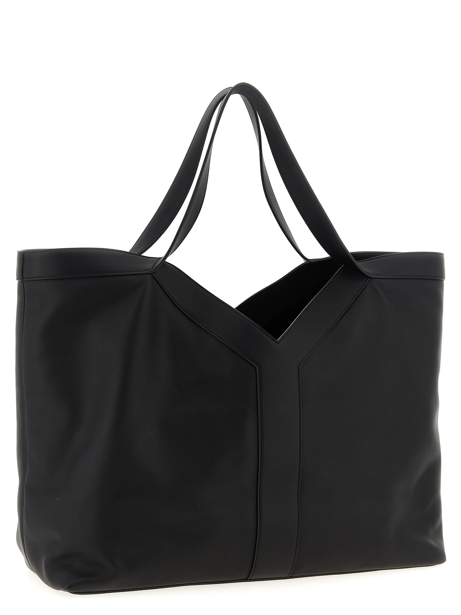 Saint Laurent Black Calfskin Large Shopping Bag