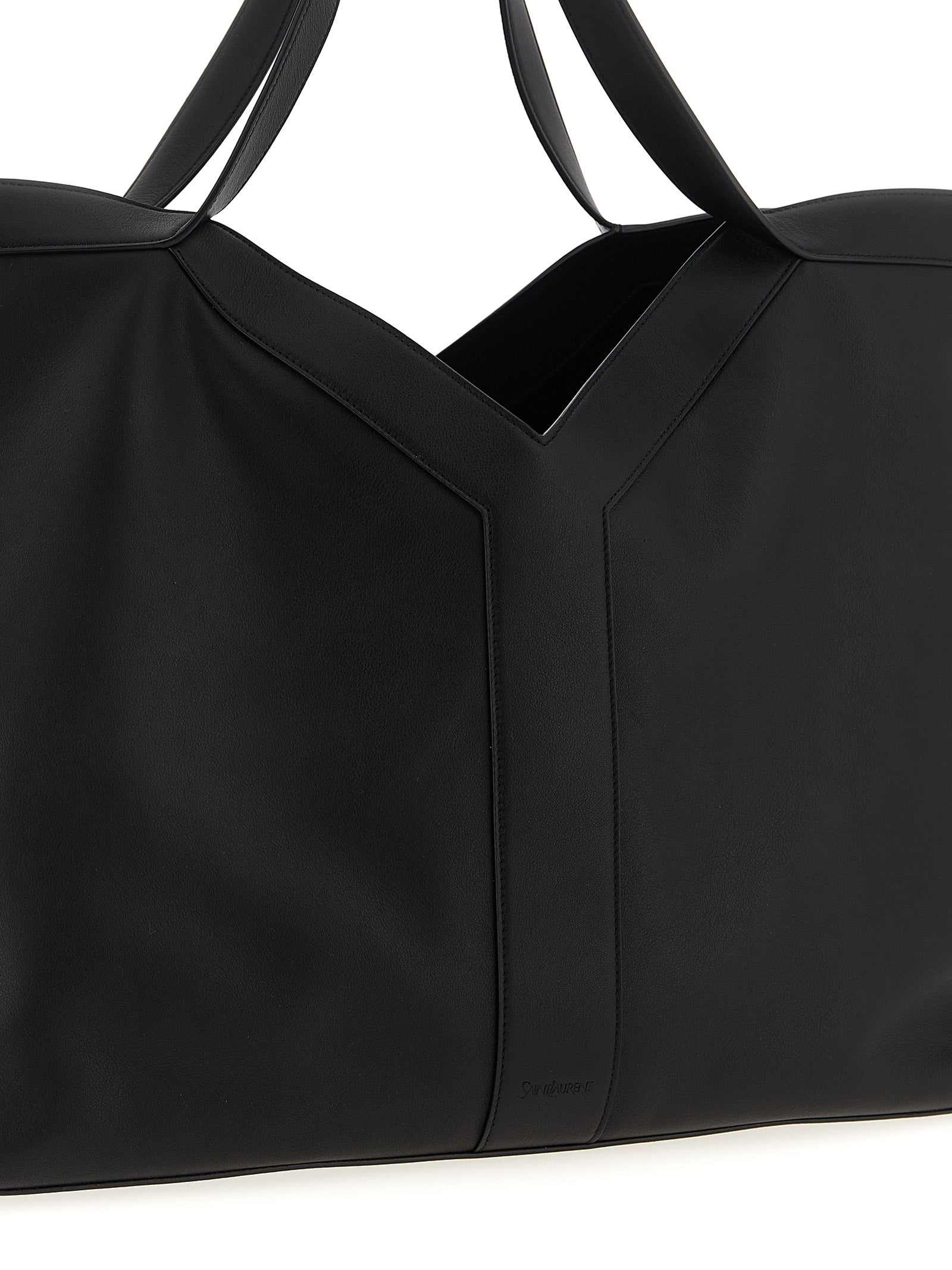Saint Laurent Black Calfskin Large Shopping Bag