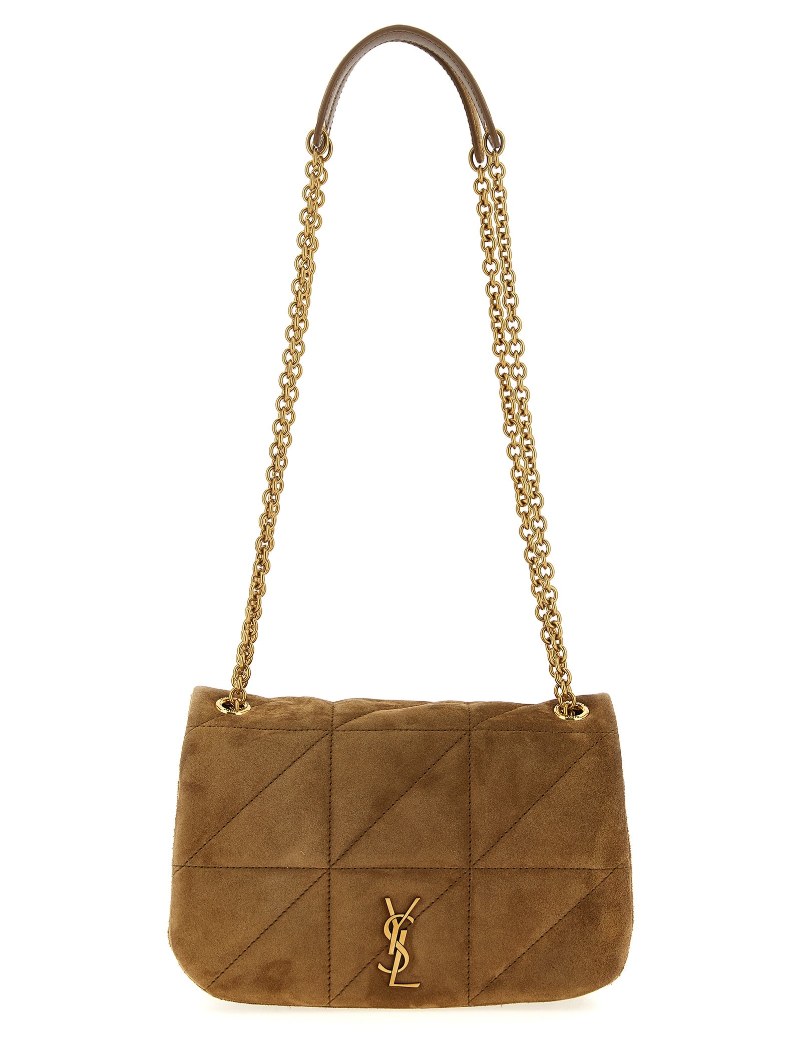Saint Laurent Beige Calfskin Mini Shoulder Bag