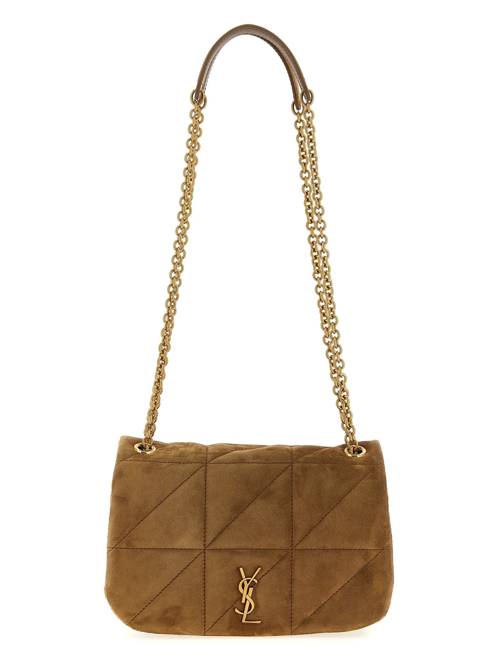Saint Laurent Beige Calfskin Mini Shoulder Bag
