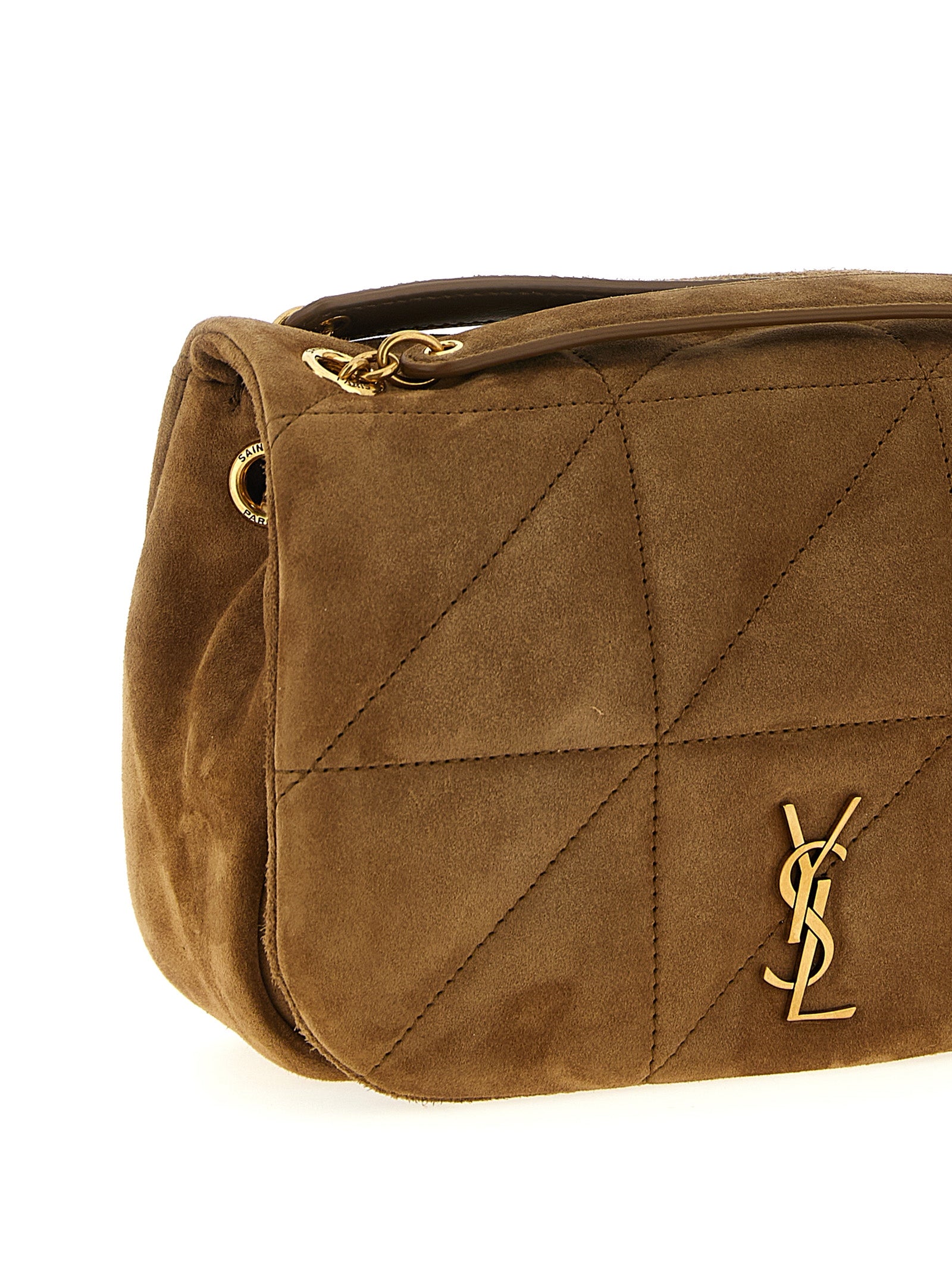 Saint Laurent Beige Calfskin Mini Shoulder Bag