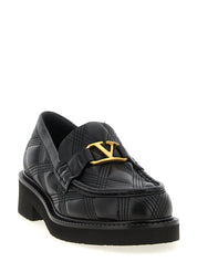 VALENTINO GARAVANI Black Lamb Leather Slip-On Loafers