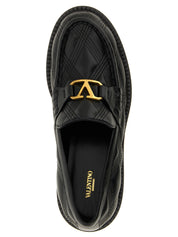 VALENTINO GARAVANI Black Lamb Leather Slip-On Loafers
