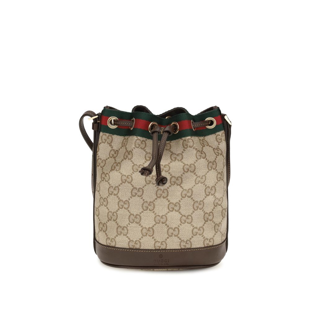 Gucci Beige GG Fabric Web Stripe Bucket Bag